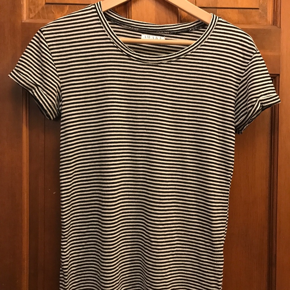 black and white striped t-shirt